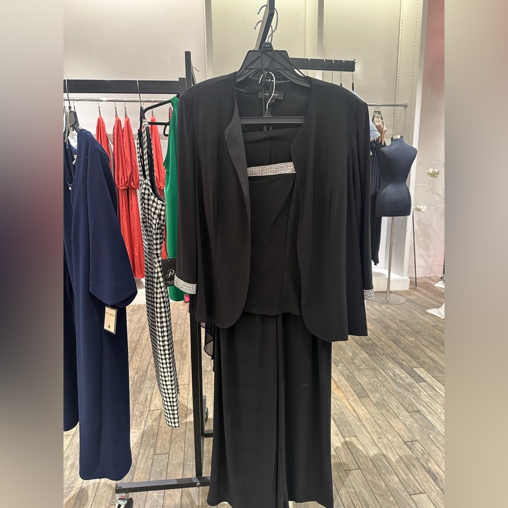 Three Piece Pant Suit with Rhinestone Accent
